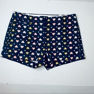 J.Crew Heart Print Navy Shorts Size: 0